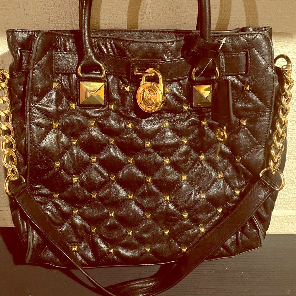 Michael Kors gold studded bag. Large.